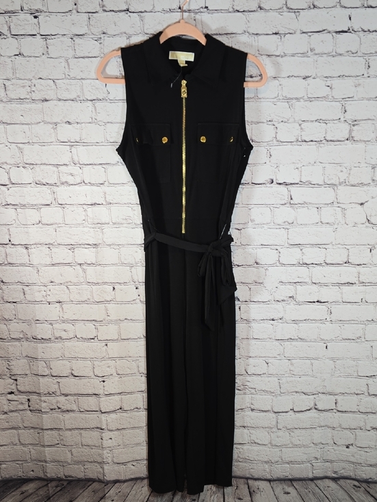MICHAEL Michael Kors Pants - MICHAEL Michael Kors Black Cropped Jumpsuit with Gold Hardware Size M NWOT